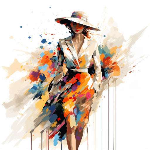 Fashion clipart in the style of Impressionistic Art