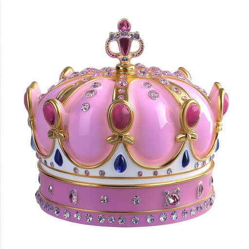 Realistic 3D crown on flat white background