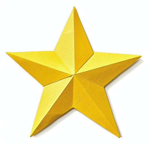Yellow star on white background, contrasting style, social comment