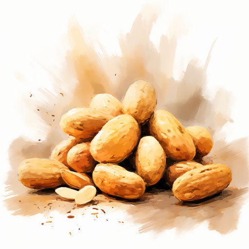 Peanut clipart in the style of Impressionistic Art