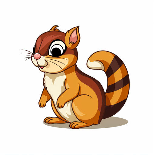 Chipmunk artwork in Minimalist style, on white backdrop