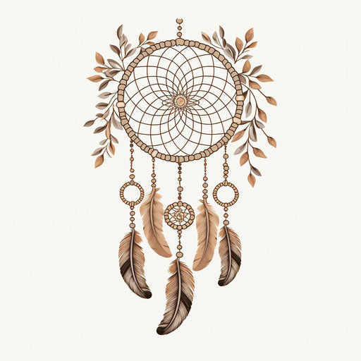 Black and white dream catcher illustration