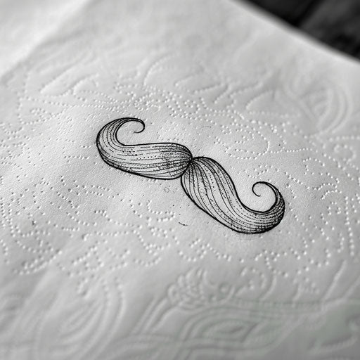 Contemporary sketch of a minimalist mustache