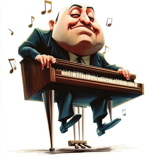 Dynamic Piano Caricature Clipart for Visual Storytelling