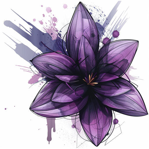 February Birth Flower Tattoo Blueprint Set