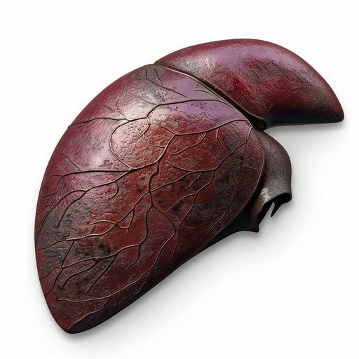 Photo realistic liver clipart on flat white background