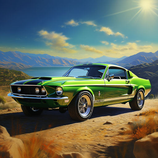 Classic bright green sports car