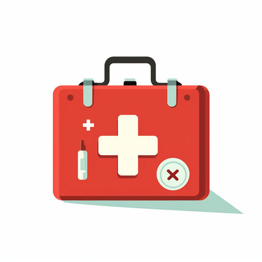 Minimalist first aid kit illustration on white background