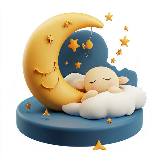 3D good night in photo realistic style with flat white background, isolated clipart