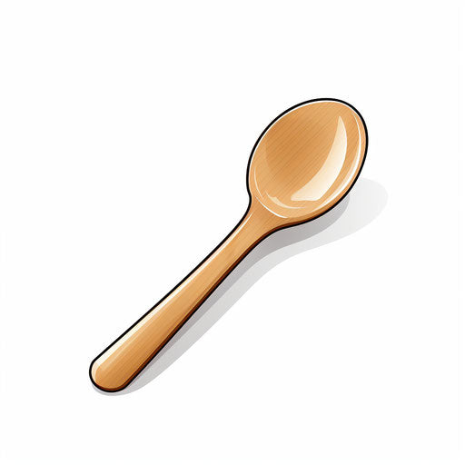 Minimalist spoon illustration on white background
