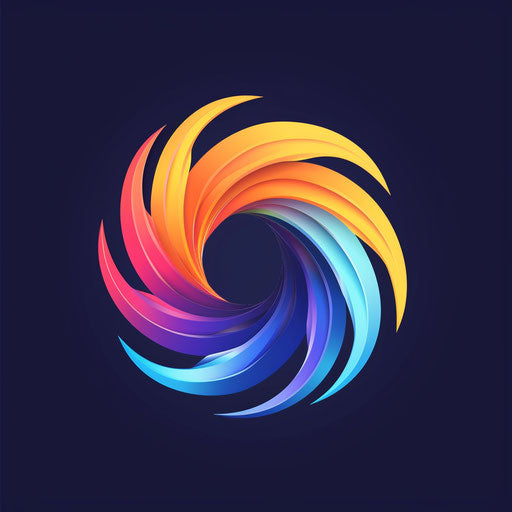 Bold, modern logo for sale on a gradient background, vibrant colors