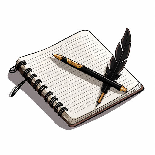 Notepad clipart in the style of Chiaroscuro Art, on white background