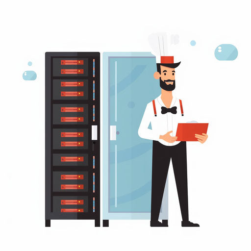 Server clipart in the minimalist style, on white background