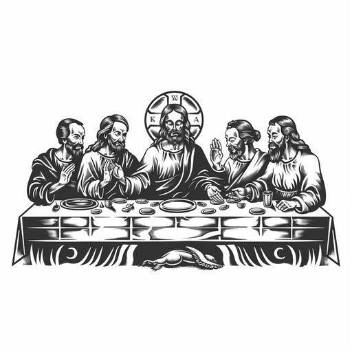 The Last Supper in crisp clipart style with modern aesthetics