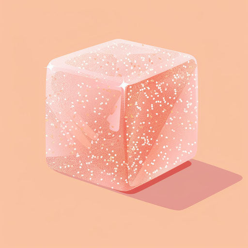 Realistic sugar illustration on pastel peach background