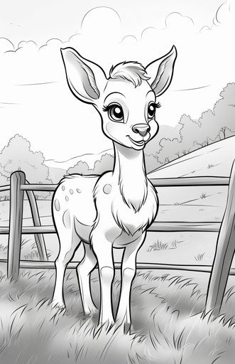 An animal smiles on a farm free printable coloring pages