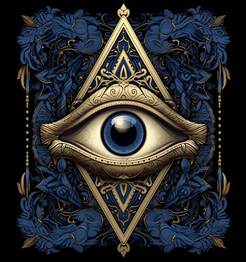 Eye of all seeing in ornate decoration style