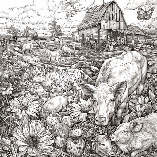 Brain-Boosting Farm Animal Coloring Pages - Smart Play