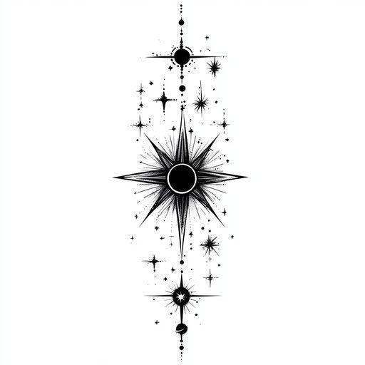 Outer forearm constellation flat tattoo sketch