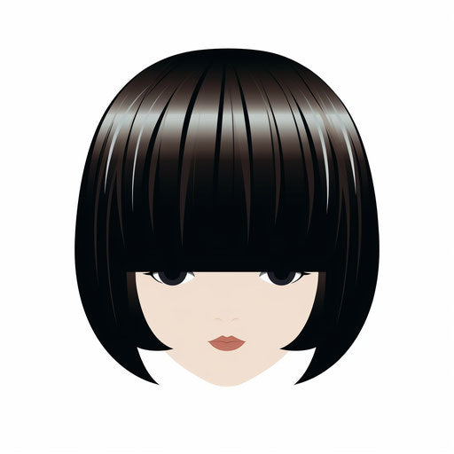 Minimalist wig illustration on white background