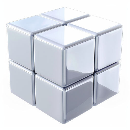 Realistic cube clipart on white background with dynamic lighting