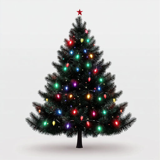 Realistic clipart of a Christmas tree lights