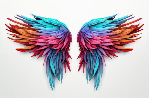 Colorful rainbow wings