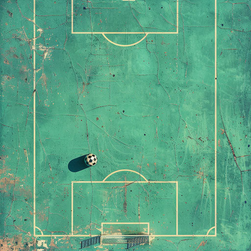 Photo realistic soccer field clipart on turquoise background