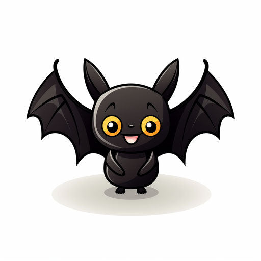 Minimalist bat illustration, on a white background