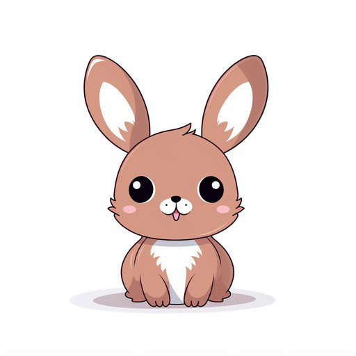 Adorable bunny clipart in Minimalist style, on white background