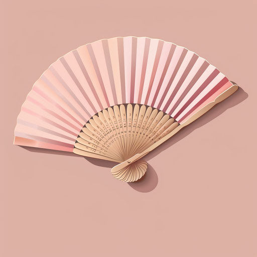 Realistic fan on dusky rose background