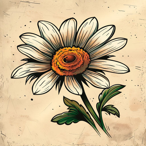 Vintage sketch of a daisy in clipart style