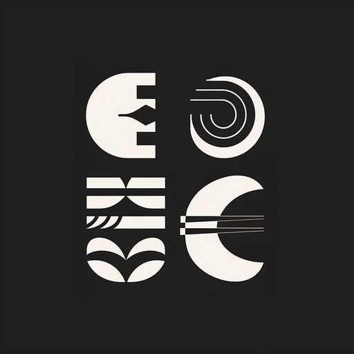 Sample logos with a modern icon and bold typography