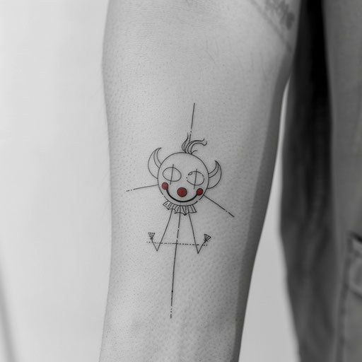 Minimalist line art of a clown