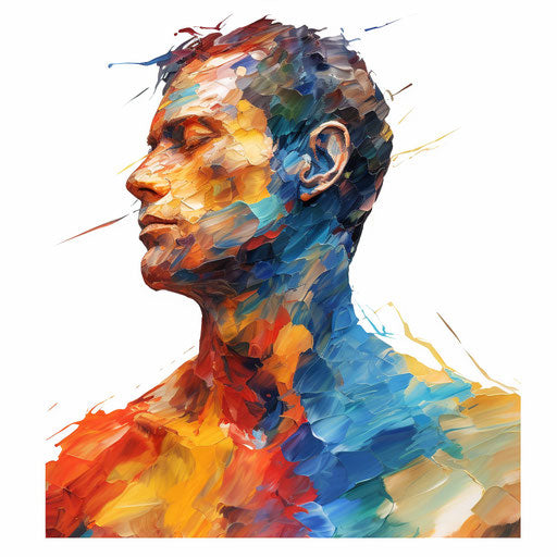 Human body illustration in oil painting style