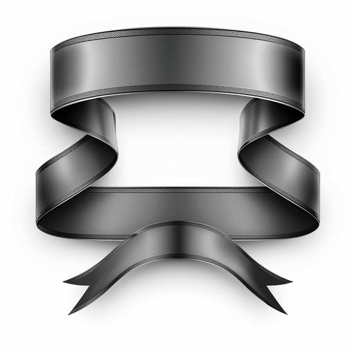 Realistic ribbon banner on white background, dynamic lighting