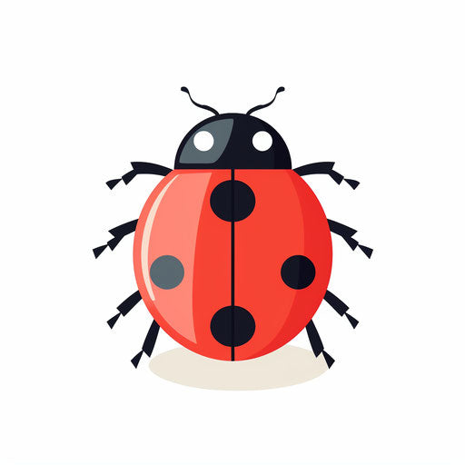 Ladybird clipart in minimalist style on white background