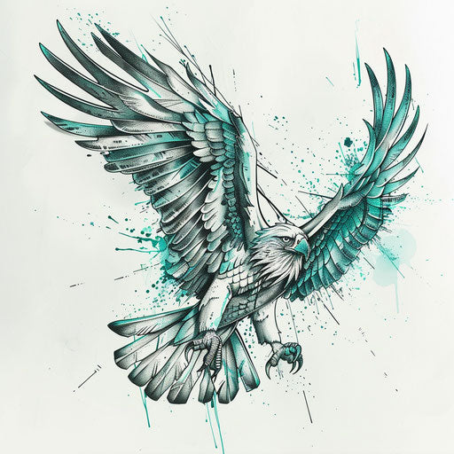 Simplistic tattoo sketch of a Mexican eagle