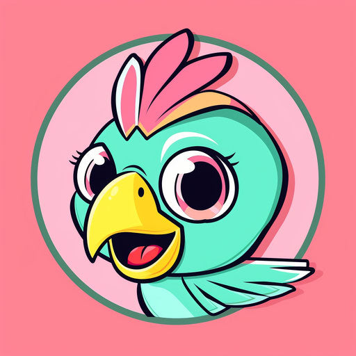 Playful team logo with a cheerful mascot on pastel pink background