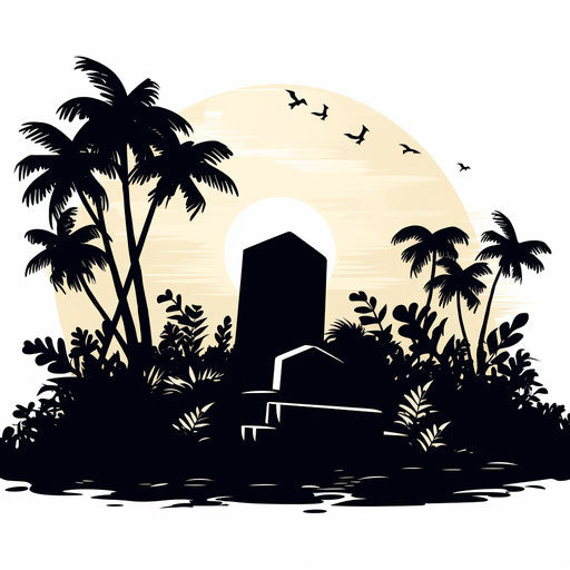 Funereal illustration in the style of Chiaroscuro Art, on white background