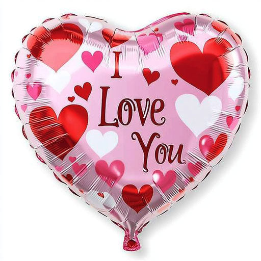 Heart-shaped balloon with love words