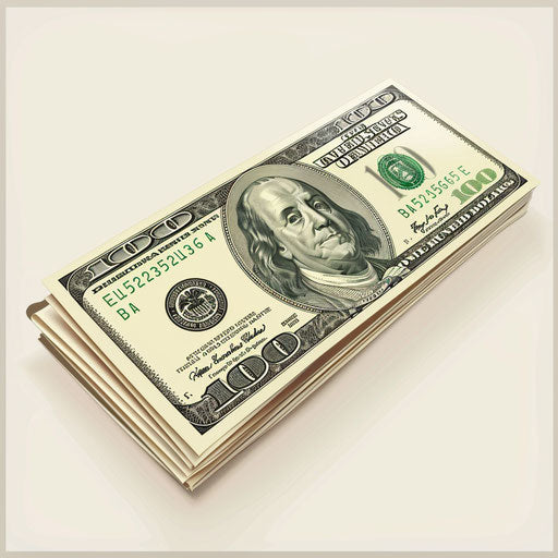 Dollar clipart in a photo realistic style on white background