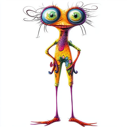 Humorous caricature of a fan clipart with exaggerated googly eyes