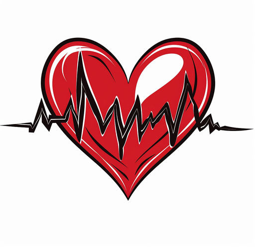 Simple cartoon heart beat line