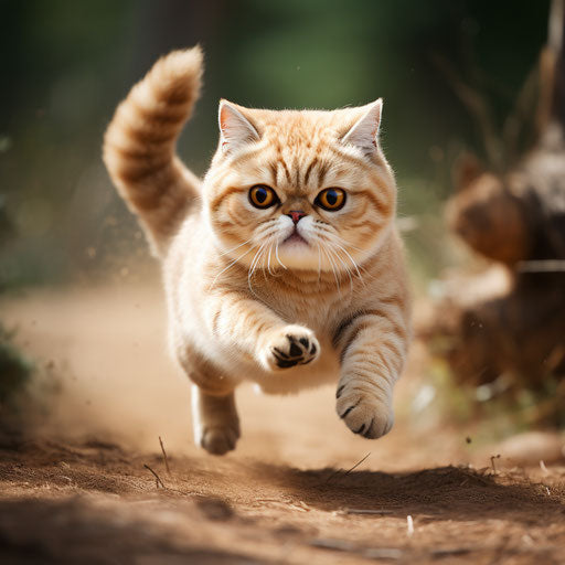 Exotic shorthair cat running