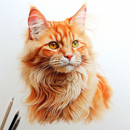 Orange cat drawing