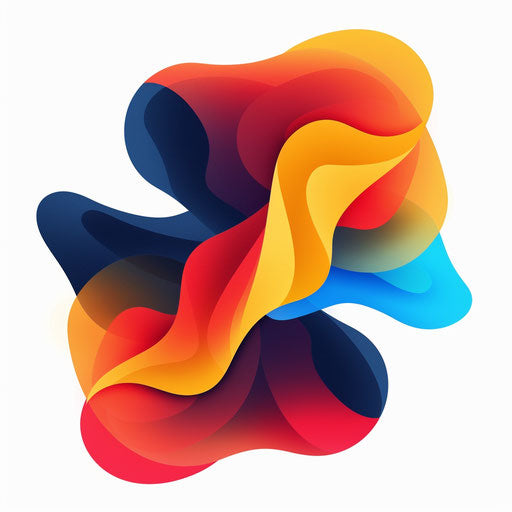 Company logo with dynamic shapes and bright colors