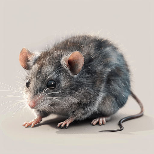 Realistic mouse clipart on flat white background
