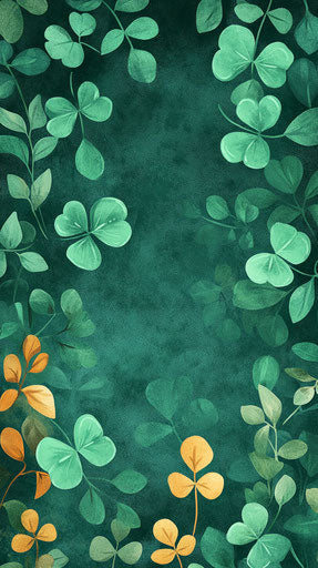 Shamrocks, green background, St. Patrick's Day theme, phone wallpaper