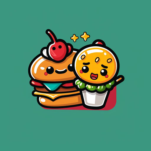 Cartoon logo with food theme